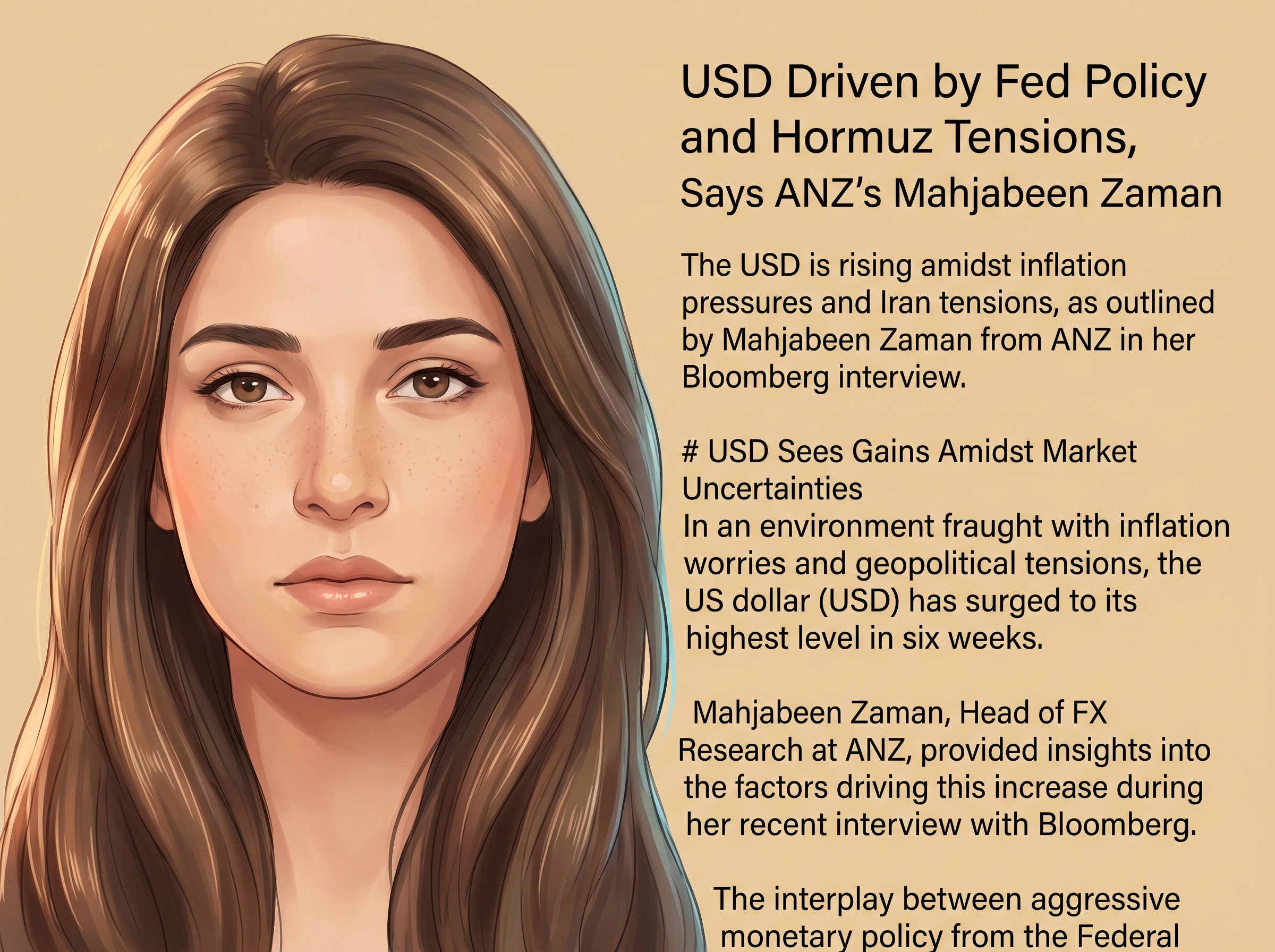 USD Driven by Fed Policy and Hormuz Tensions, Says ANZ’s Mahjabeen Zaman