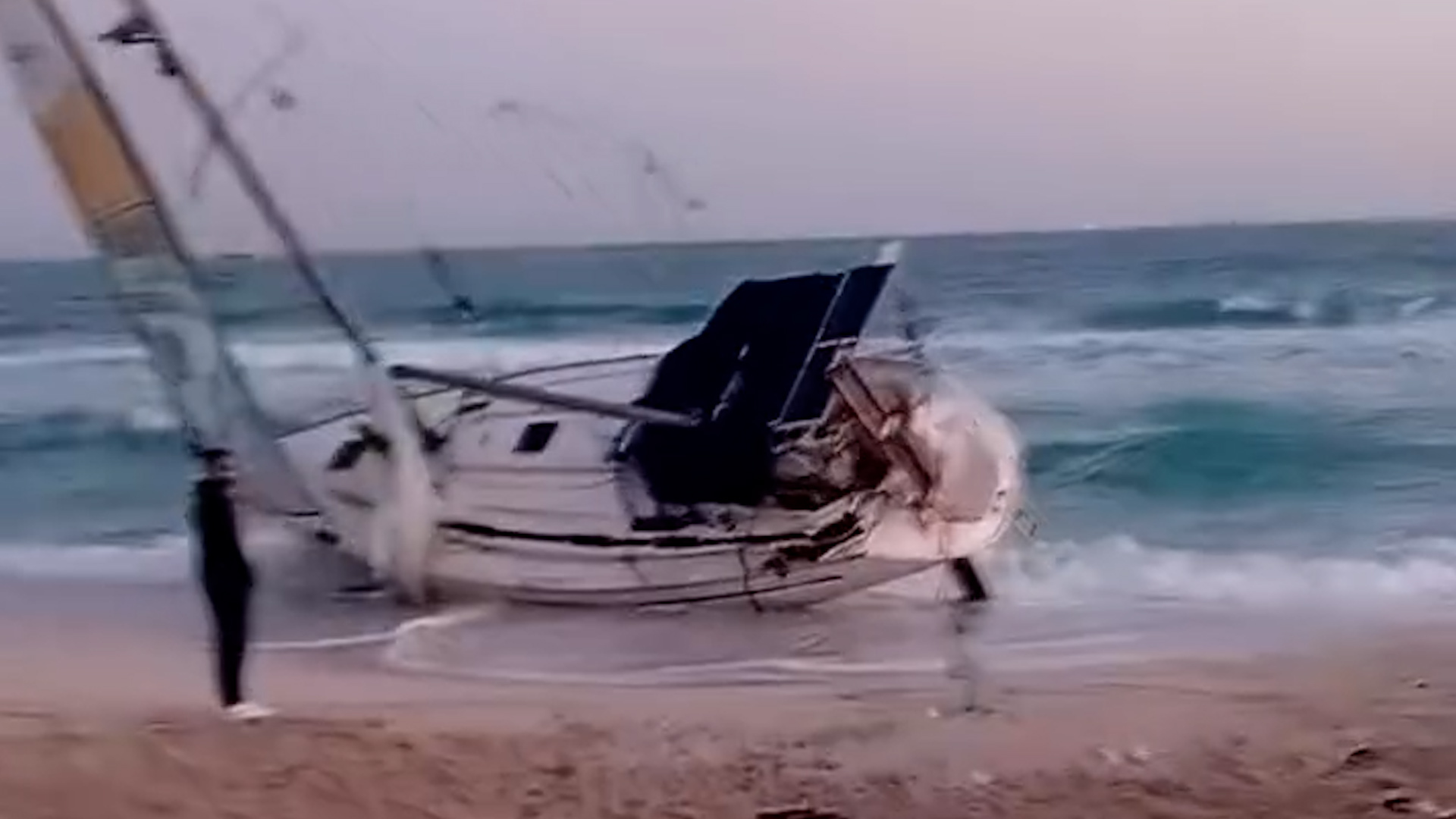 Abandoned flotilla boat carrying aid for Gaza washes ashore in Egypt