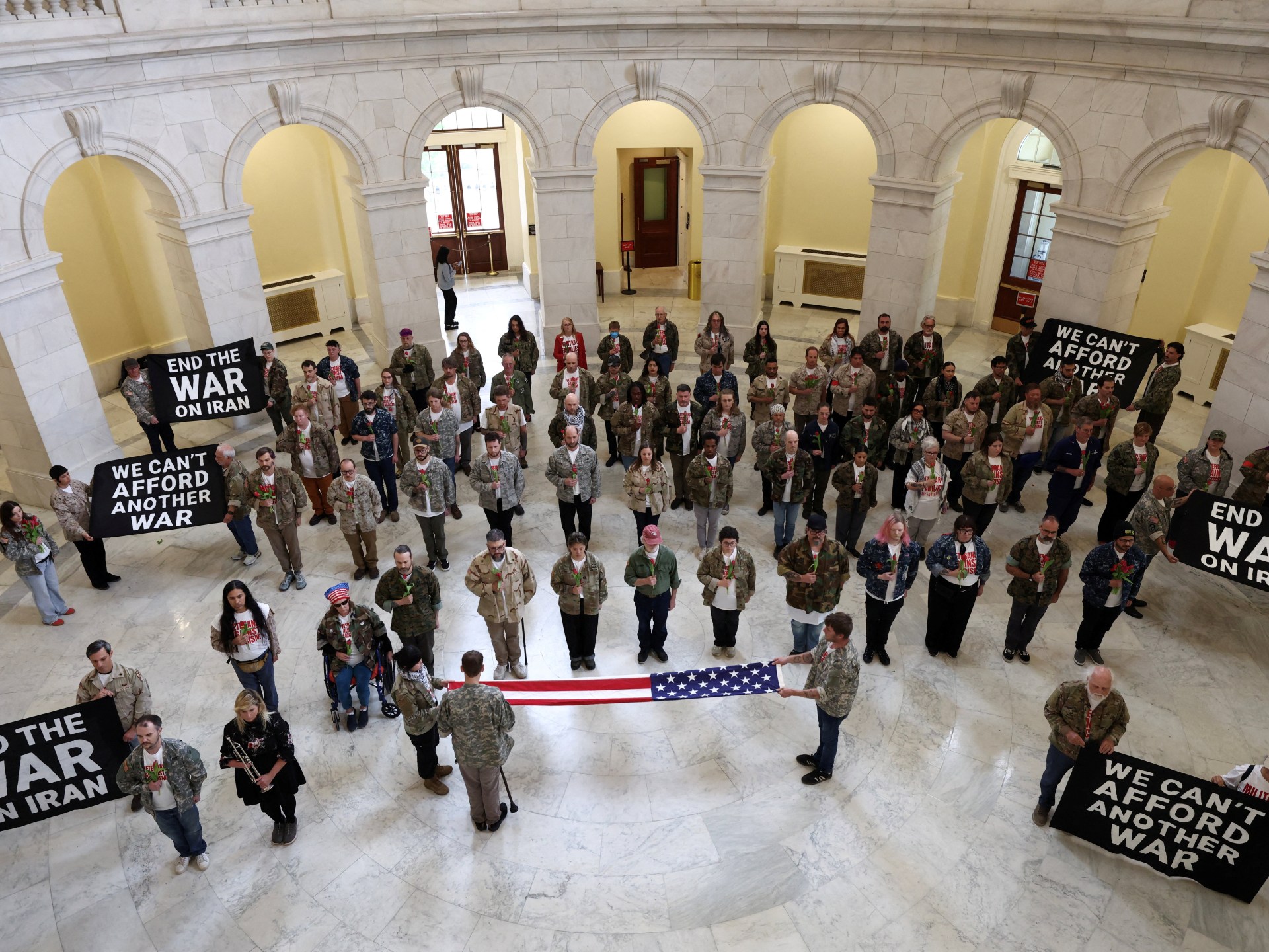 Dozens of US Veterans Arrested During Capitol Protest Against War on Iran